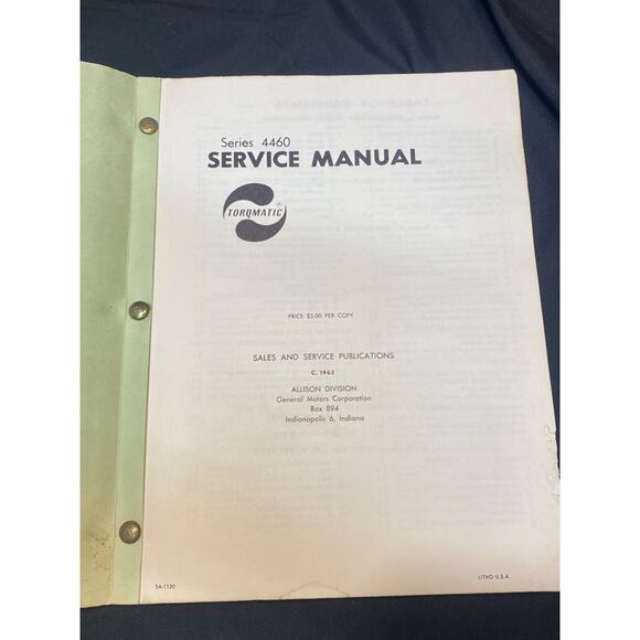 Allison Series 4460 Torqmatic Transmission Service Manual - Picture 3 of 8